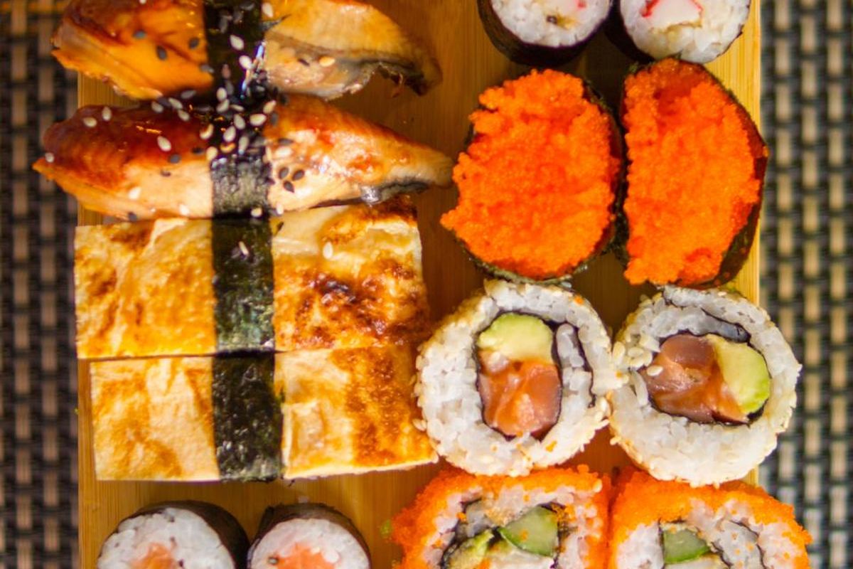 The Japanese breakfast food with both halves.
